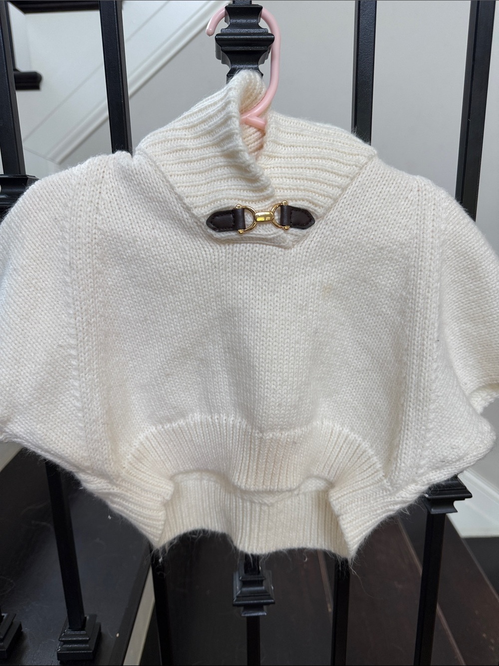 Janie and Jack Cream Mock Neck Sweater with Gold Accent